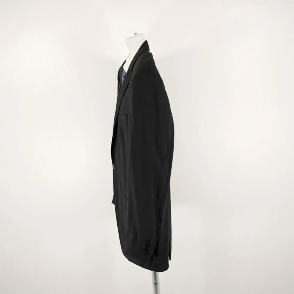 Calvin Klein‎ Black Wool Peak Label 2 Button Blazer / Suit Jacket 40R Tagged 44L